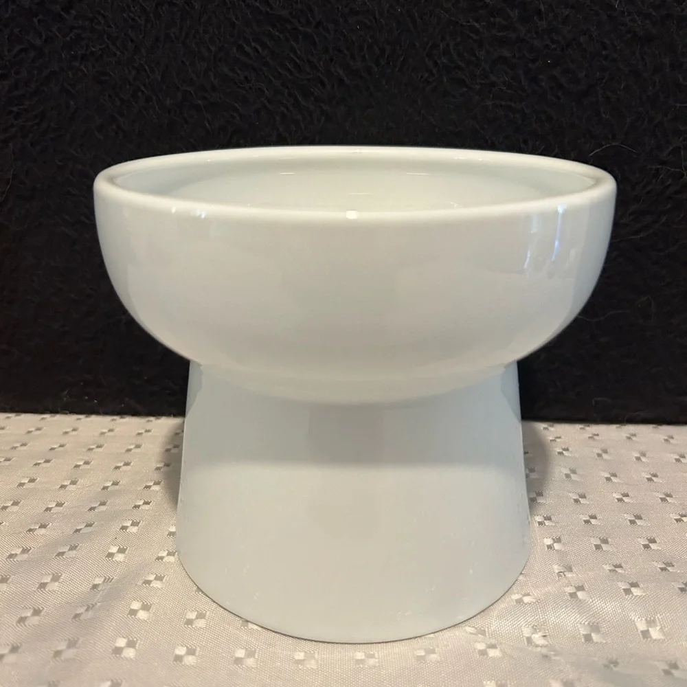 Necoichi Raised Cat Water Bowl White With Measurement Lines